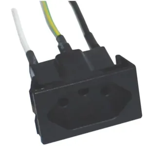Tomada de Painel com Cabo 20A 250V Preto - S8629 - STECK