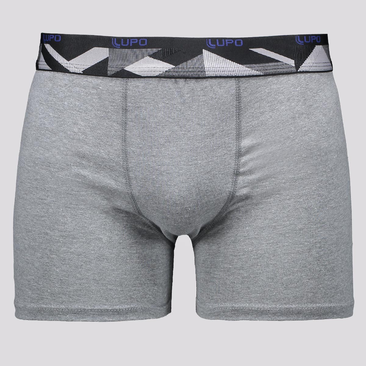 Cueca Boxer Lupo Com Elastano Cinza e Preto