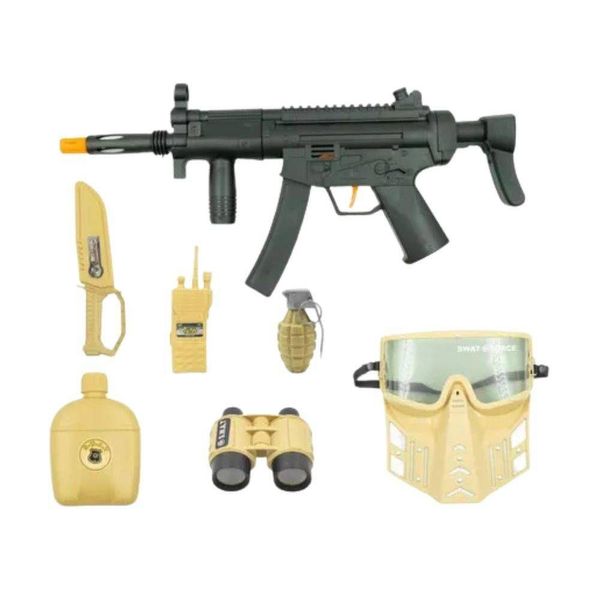 Kit De Policial Com Rifle E Acessórios Brinquedo Infantil