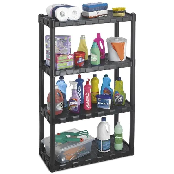 Estante de Plástico Preta com 4 Prateleiras - EM1720 - MONTE LIBANO Estante Modular com 4 Prateleiras - EM1720 - MONTE LIBADO