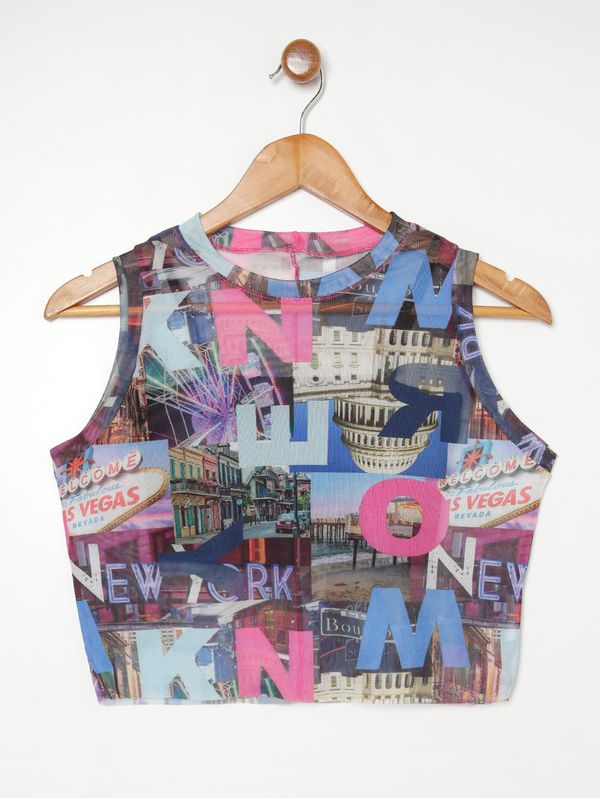Blusa com Sobreposição Juvenil Para Menina - PRETO 12