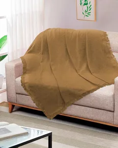 Manta Para Sofá Basic 150cm x 120cm Comercial Têxtil Marrom UN