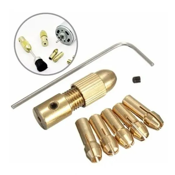 Mini Mandril Acoplável. Mandril Para Motor Kit 7 Peças