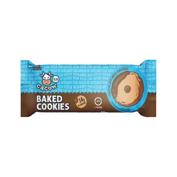 Biscoito Cacow Baked Cookies 60gr Chocolate