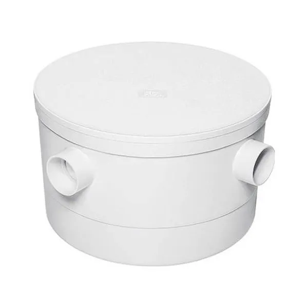 Caixa Gordura Redonda 250x150x50mm Com Tampa - Pvc Resistente - 7 Entradas 40mm - Saída 50mm