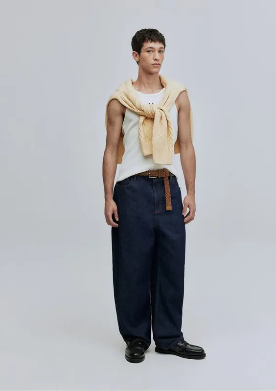 Calça Jeans Raw Baggy Hering + Welcome - Azul 034