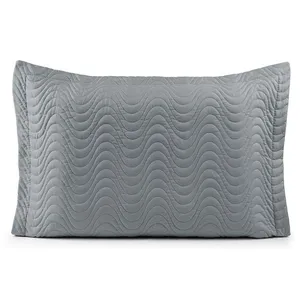 Porta Travesseiro Avulso 70cm x 50cm Com Debrum 1 Peça Laura Matelado Toque 400 Fios 100% Poliéster - Cinza