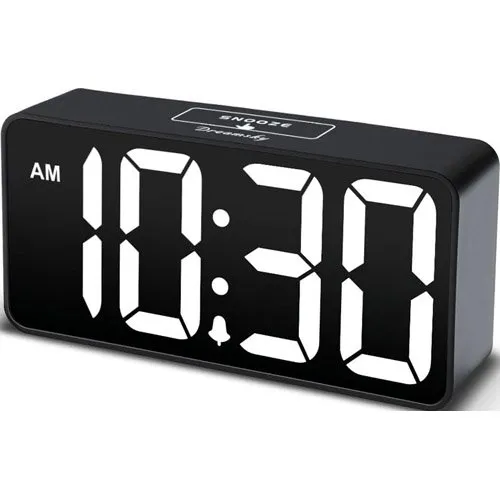 Despertador Digital Pequeno Dreamsky Preto/Branco A-MBI