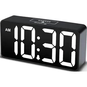 Despertador Digital Pequeno Dreamsky Preto/Branco A-MBI