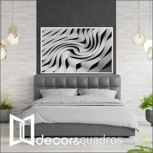 Quadro Arquitetura Ondulações 90x60 Cm Vidro Impresso