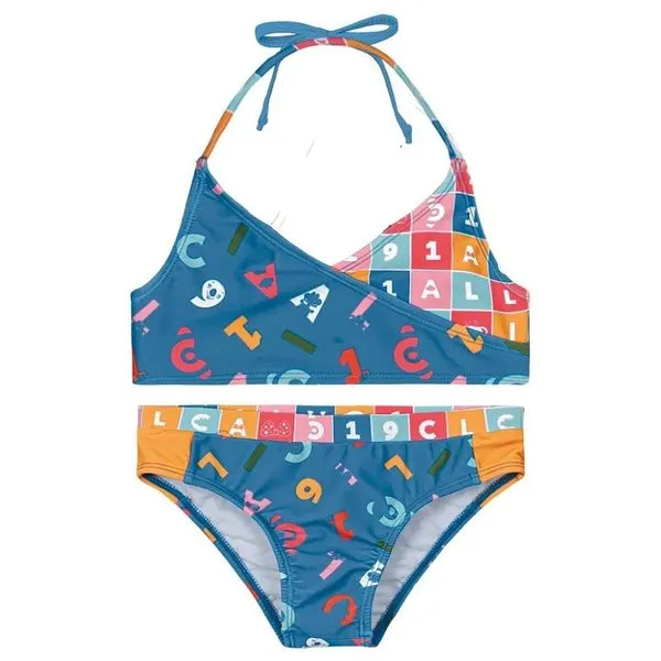 Biquíni de Praia Lilica Ripilica Com Fecho Lettering Azul 4