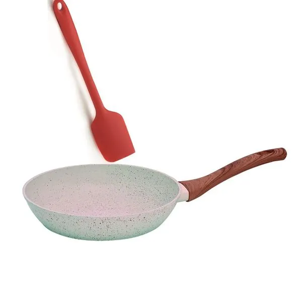 Frigideira Indução rev. ceramico 24 cm- Marmore - espatula