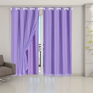 Cortina Blackout PVC com Tecido Voil 2,80 m x 2,30 m Lilás