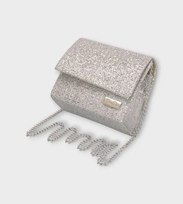 Bolsa Mini Glow Prata Prata