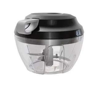 Miniprocessador Manual Lyor Premium 3 Lâminas 13,5x9,5cm Corte Preciso Design Compacto Fácil de Limpar Cinza