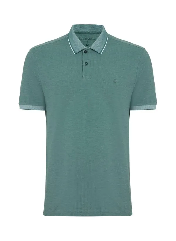 Polo Slim Fit Piquet Binado Masculina Individual G