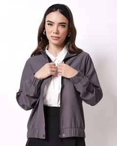 Jaqueta Feminina Berry & Co. Alfaiataria com Lapela Cinza M