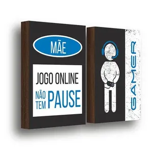 Kit 2 Quadros Decorativos Jogo Online Não Tem Pause 30x40cm