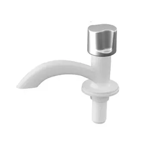 Torneira para Lavatório Mesa Fixa Tulipa Acionamento 1-4 de Volta Instalação de Mesa Abs Branco e Cromado Socel Torneira para Lavatório Mesa Fixa Tulipa 1-4 de Volta Abs Branco e Cromado Socel
