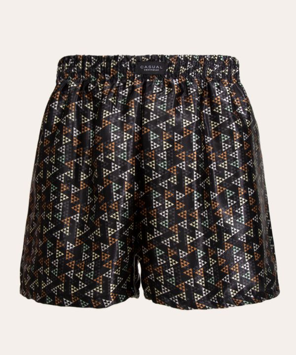 cueca samba canção de cetim geométrico preto M