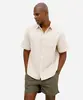 camisa masculina de algodão texturizada off white GG