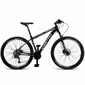 Bicicleta Aro 29 Acera 24v Mountain Bike Quadro Alumínio 24 Marchas Freio Hidráulico Preto Prata Cripto Bikes Bicicleta Acera 24v Mountain Bike Aro 29 Quadro Alumínio 24 Marchas Preto Prata Cripto Bikes