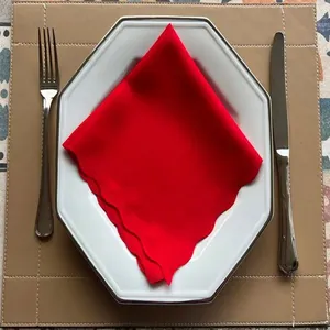 Kit Guardanapos de Tecido Vermelho 4 Peças 17594 - Salehtex