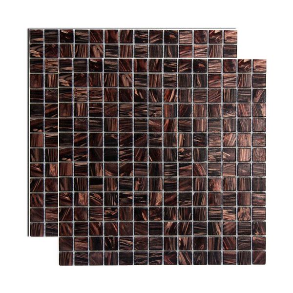 Pastilha de vidro 2x2cm placa 30x30cm madreperola coffee Crystalcor