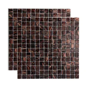 Pastilha de vidro 2x2cm placa 30x30cm madreperola coffee Crystalcor
