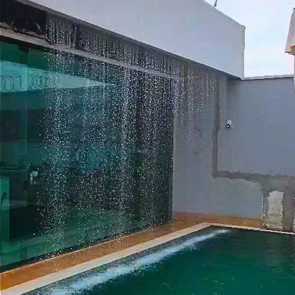 Cascata Chuveiro Tubular com Bicos de Saída 4 Metros em Aço Inox 304 Inox Cascata Chuveiro Tubular Bicos de Saída 4 Metros Aço Inox 304