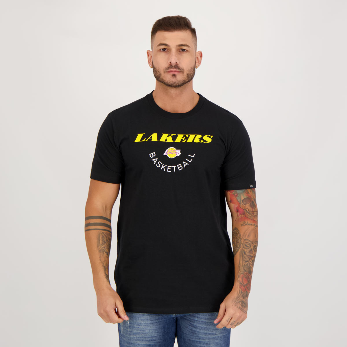 Camiseta New Era NBA Los Angeles Lakers Core Preta