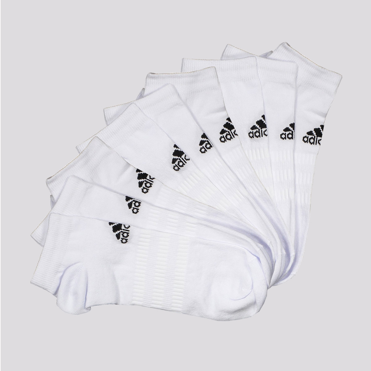 Kit Meia Adidas Cano Baixo 9 Pares Branca