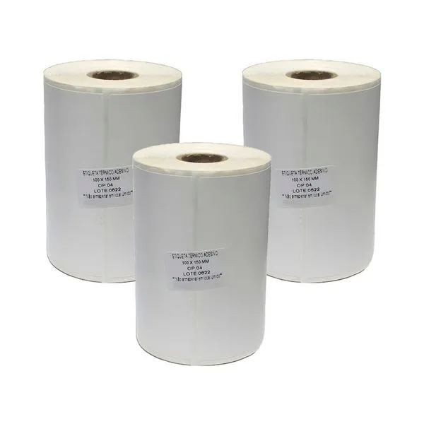 Kit Etiqueta Adesiva Termica Nova Pecas Zebra Ecommerce Impressao Direta 100X150MM 3 Rolos Etiqueta Adesiva Termica Nova Pecas Zebra Ecommerce 100X150MM Kit 3 Rolos