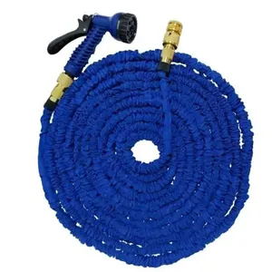 Mangueira Látex 13 Metros KM215CA para Lavagem e Irrigação com 7 Jatos Expansível Azul Kepper Mangueira Látex 13 Metros KM215CA com 7 Jatos Expansível Azul Kepper