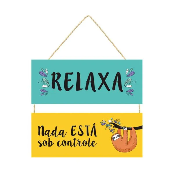 Jogo de Placas Decorativas Relaxa MDF com Corda - Nsw Decor