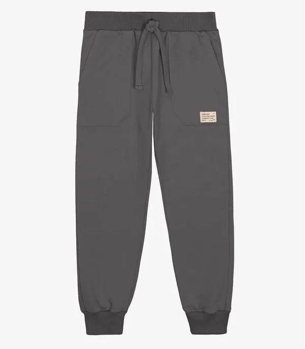Calça Infantil Menino Moletom Felpa Trick Nick Cinza 14