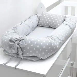 Ninho Mini Berço com almofada Estrelinha Cinza - 56C39NHM