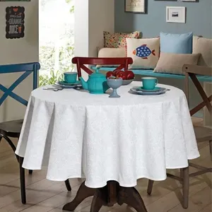 Toalha Mesa Redonda Clean Athenas Estampado Edite Branca 160cm 4703286/ 13703224860530 - Dohler