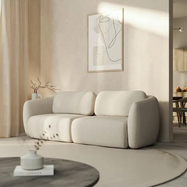 Sofá Modular 2 Lugares Orla CabeCasa MadeiraOriginals Bege Espuma Do Mar Espuma do Mar