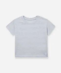 camiseta de algodão infantil listrada azul 4