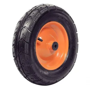 Roda Metálica Para Carrinho De Mão Tramontina Com Bucha Plástica E Pneu Com Câmara "