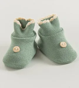 Sapatinho para Bebê Botão Tam. RN Verde - RN