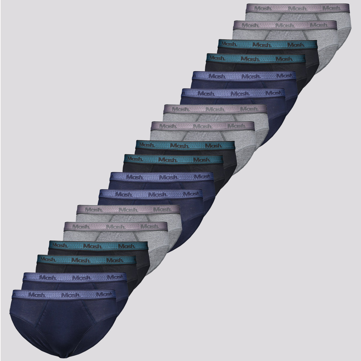 Kit de 18 Cuecas Mash Slip Cotton Elastic