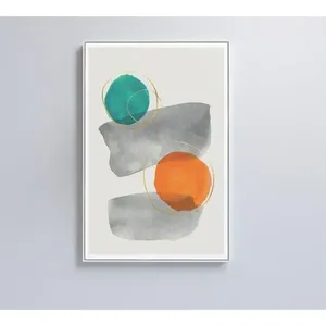Quadro Abstrato Círculos 1 60x90 Cm Vidro Impresso