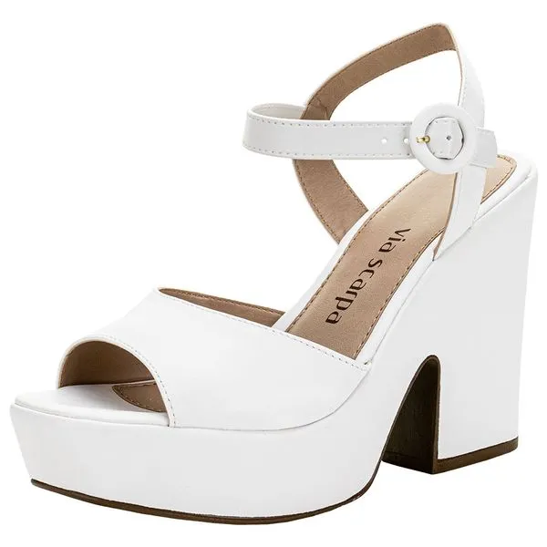 Sandália Feminina Meia Pata Via Scarpa 131012867 BRANCO 39
