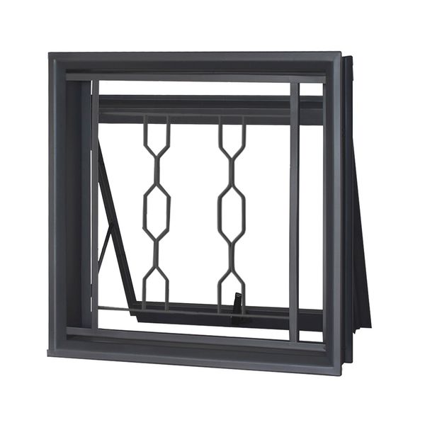 Janela de aço 1 seção com grade MGM 50x50x12cm Minas Sul preto Janela de aço 1 seção com grade 50x50x12cm Minas Sul preto MGM