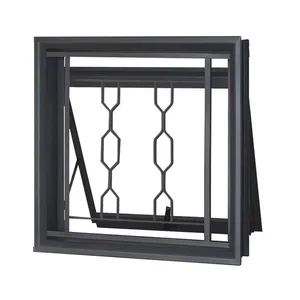 Janela de aço 1 seção com grade MGM 50x50x12cm Minas Sul preto Janela de aço 1 seção com grade 50x50x12cm Minas Sul preto MGM