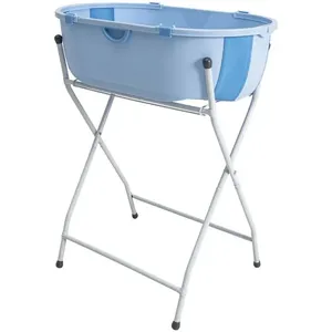 Banheira de Bebe com Suporte Kiddo Flap Plus Compacta Azul