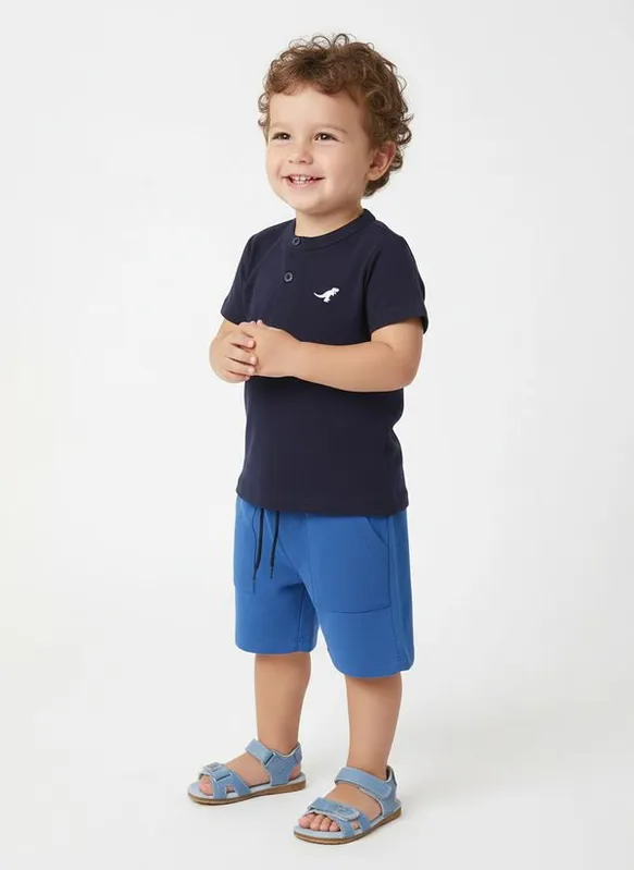 Conjunto Moletinho Curto Infantil Para Menino - MARINHO 2