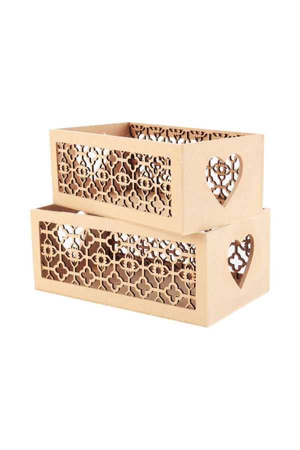 Kit Organizador Le em Mdf Vazado com 2 Unidades